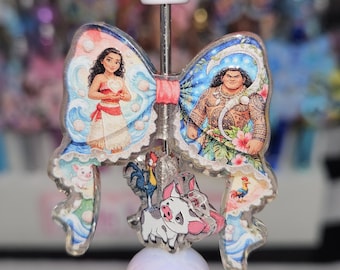 Island Girl Pen Spinner Focal Beads | Red Bow Themed Beads | DIY Acrylics for Pens & Key Chains