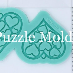 Custom  Large Floating Hearts Earring Mold (E209)
