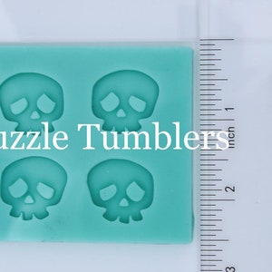 Custom Mold Skull Earring, Halloween Mold, Skull Stud Earring Mold, Skull Earrings Mold, Skulls, Epoxy and UV Clear Resin Mold (D31)