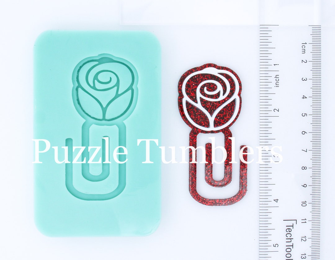 Custom 2D Rose Paper Clip Bookmark Mold, Teacher Supplies, Book Lovers ...