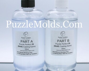Puzzle Perfect 25 -FAST CURING- Mold Epoxy (*For Molds ONLY), Resin Epoxy, Silicone Mold Epoxy, Epoxy for Molds, Epoxy, Resin for Earrings