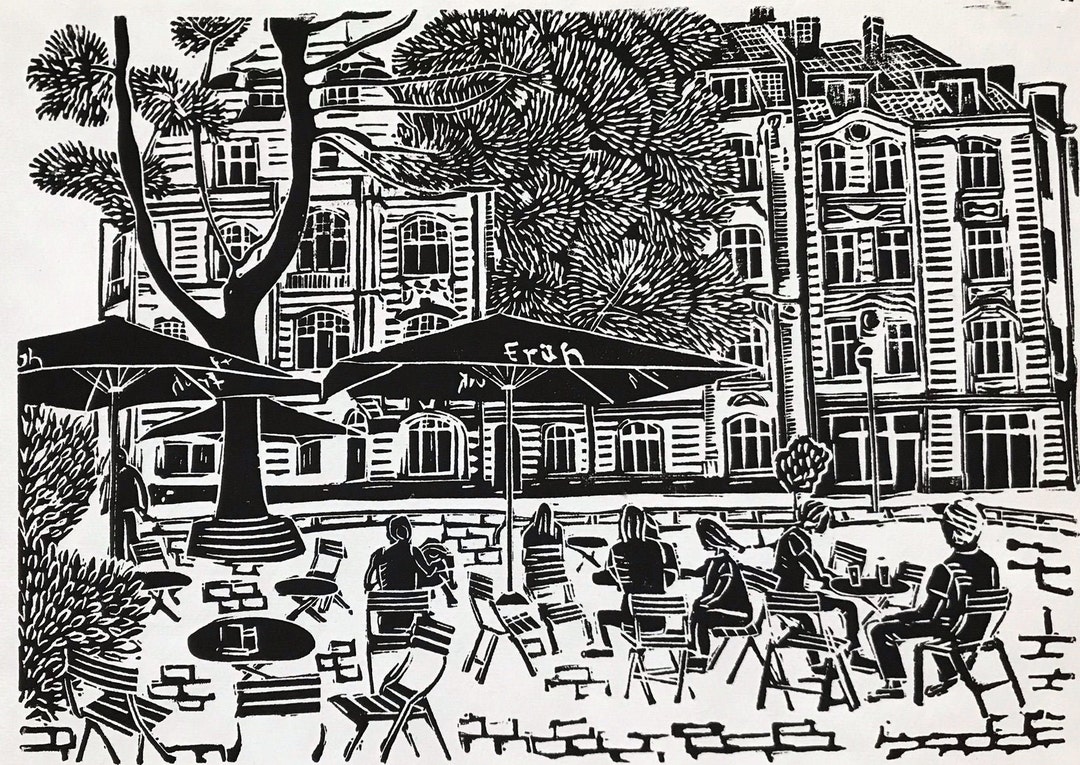 Schillplatz Köln Nippes Cologne Cologne Linoleum Print DIN Etsy