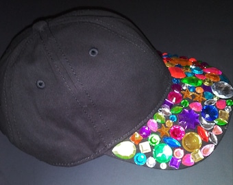 Women Jeweled Rhinestone Baseball Cap, Rhinestone Cap, Bling Baseball Cap, Bling Black Cap, Cinco De Mayo, Baseball Hats With Stones On It