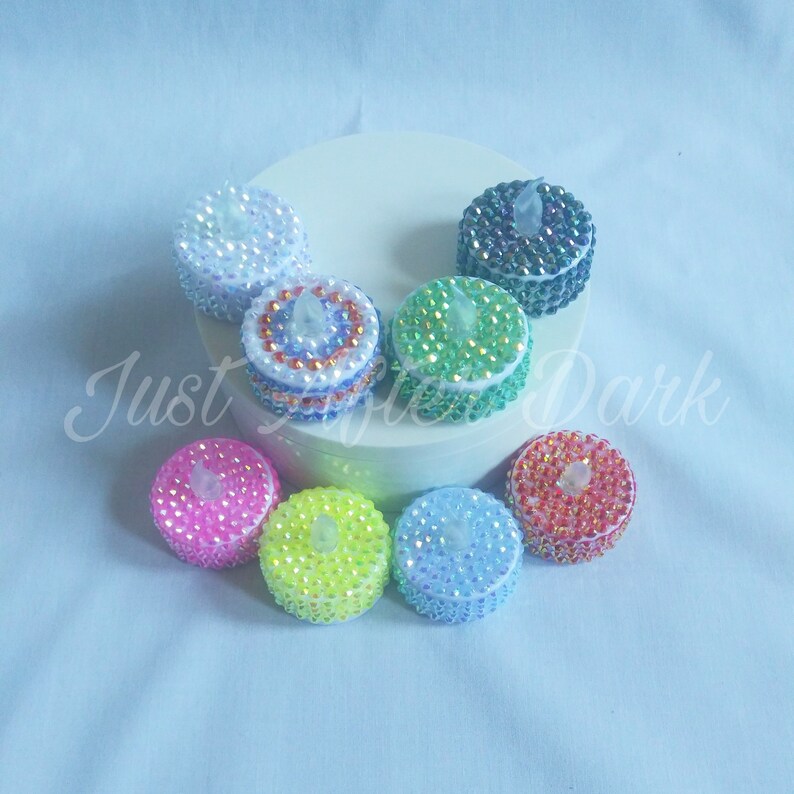 Rhinestone LED Tealights, Candle Gift Set, Party Favor Candles