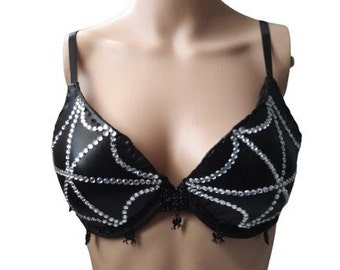 Spiderweb Bra, Showgirl Costume, Sexy Costume, Goth Top, Goth Fashion