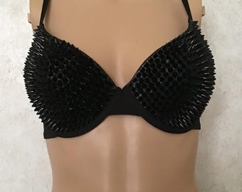 Black Spike Studded Bra