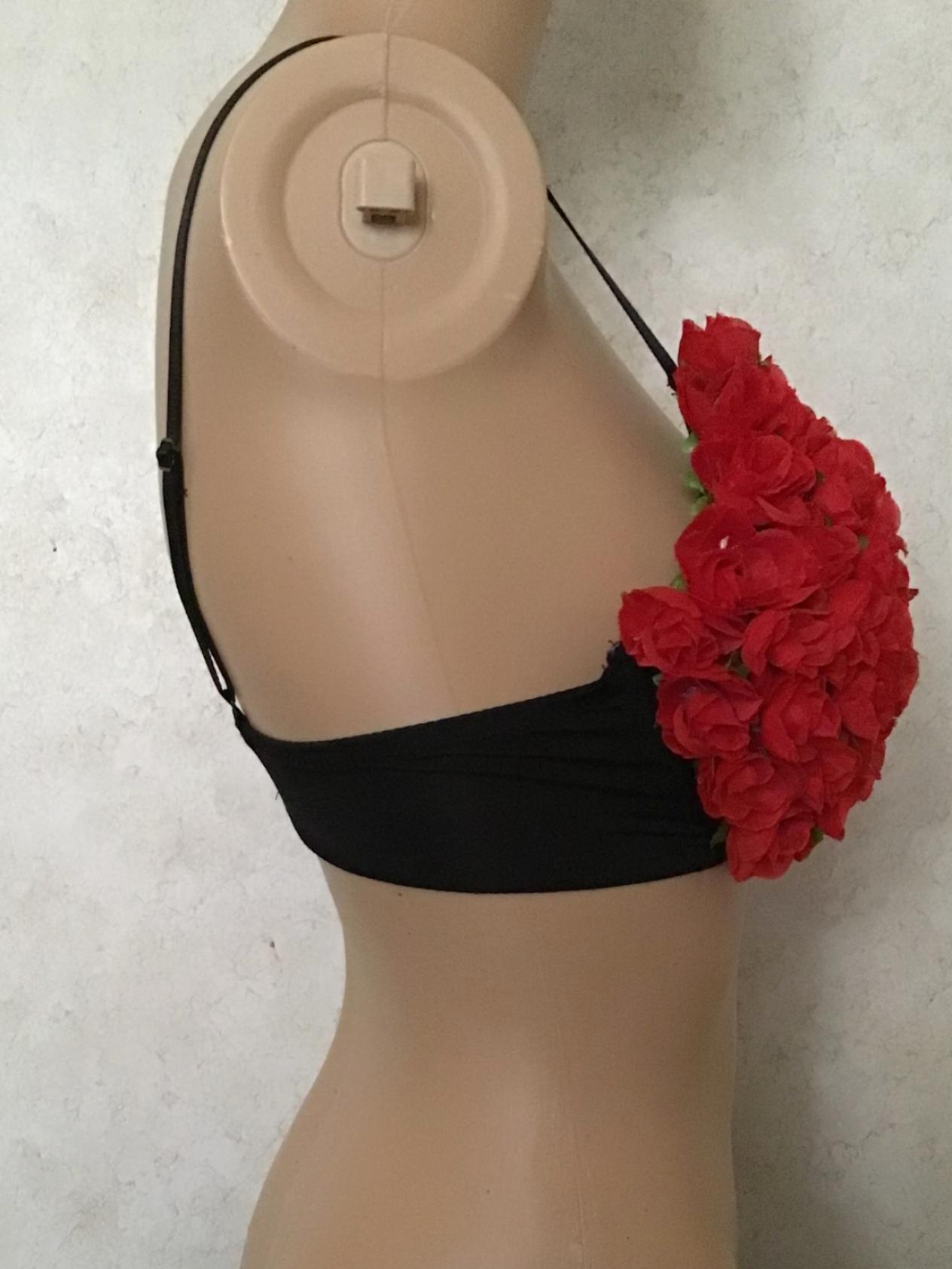 Rose Bra, Women Flower Top, Red Rave Bra, Maternity Photography Outfit ...