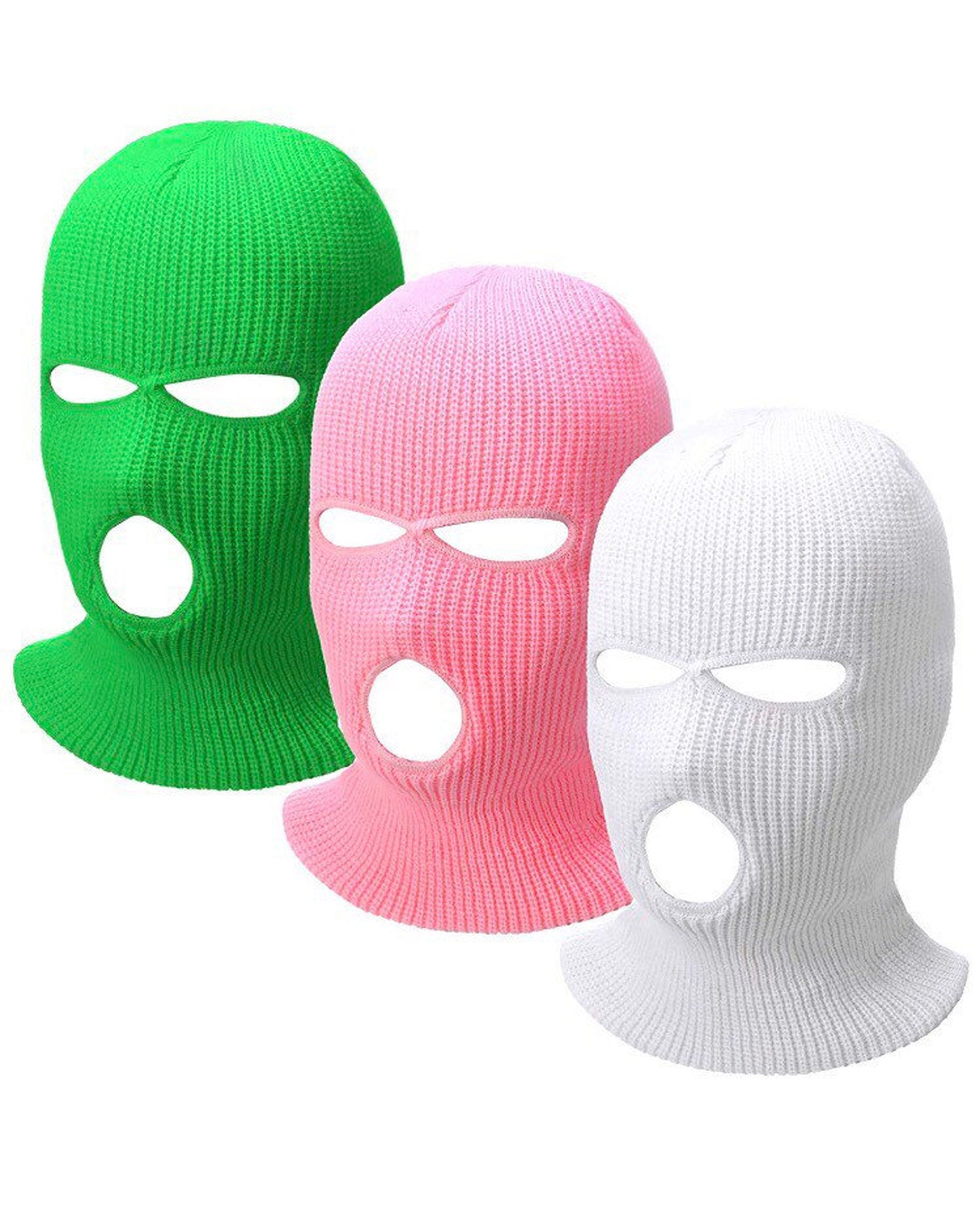 Multi Colors 3 Pack Knitted Unisex Adult Ski Mask | Etsy