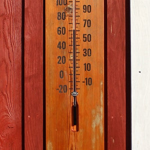 Large Wood Outdoor Thermometer