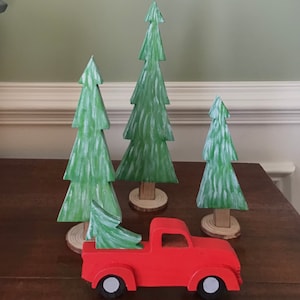 Red Truck, Vintage Red Truck,  Wooden Red Truck, Christmas Truck