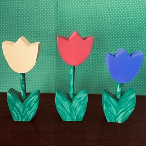 Spring Tulips Set of 3 Yellow, Red, Purple