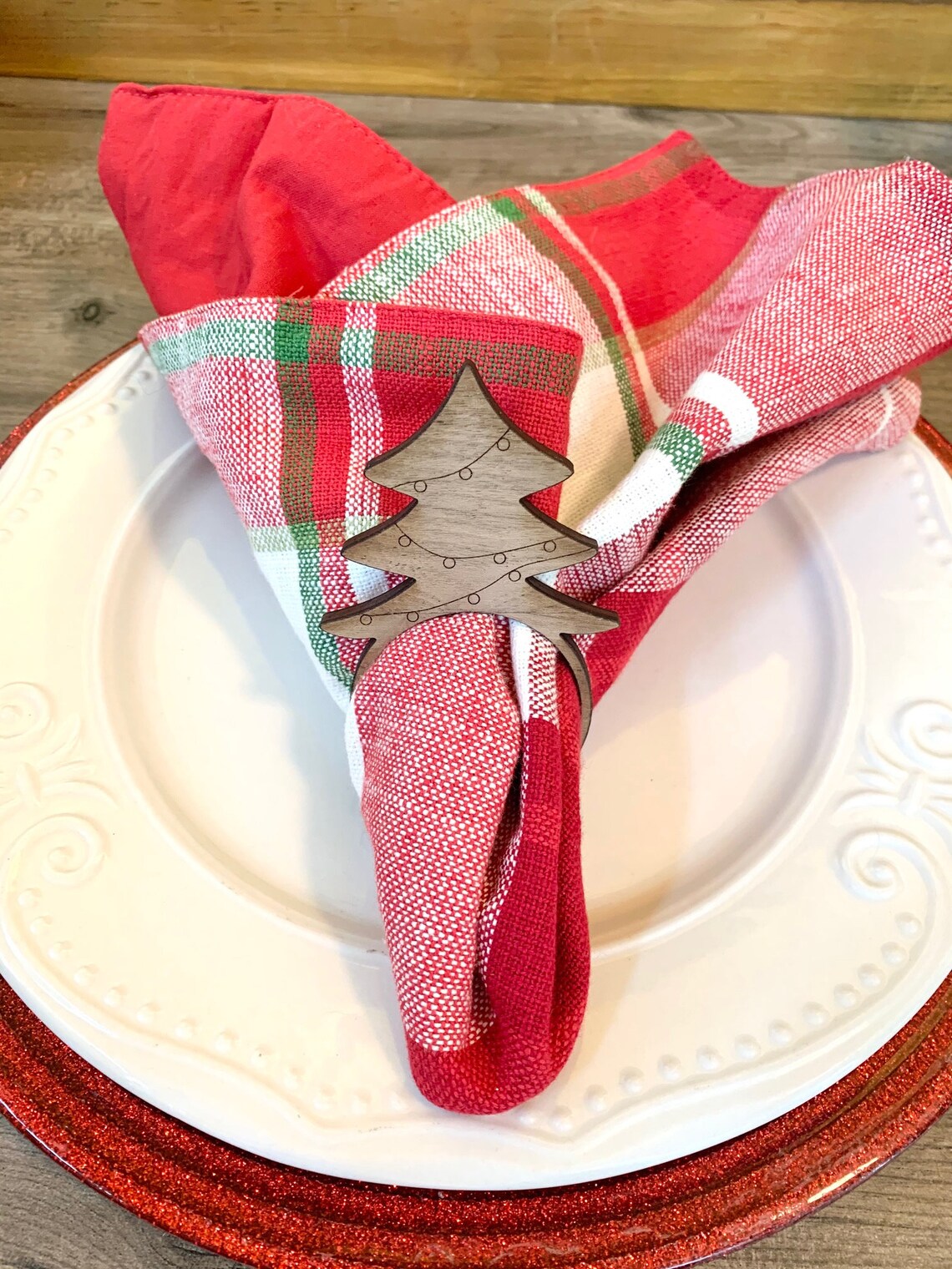 Christmas Napkin Ring SVG / 4 Designs-gift Tree Snowflake - Etsy