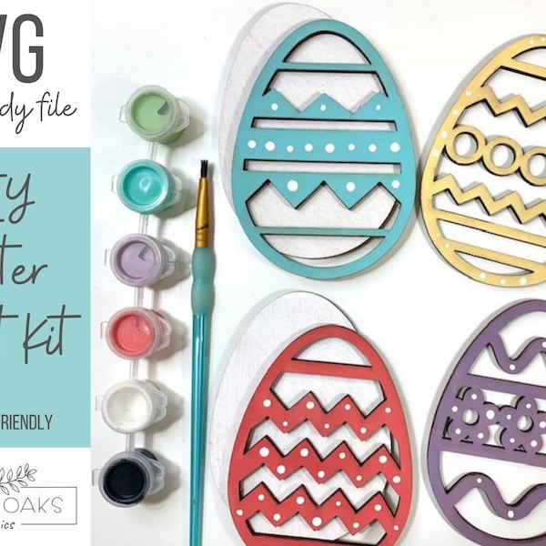 Easter Eggs paint kit SVG / Easter eggs diy svg / Easter svg laser file Easter diy svg Easter DIY kit Easter paint kit dvg easter svg easter