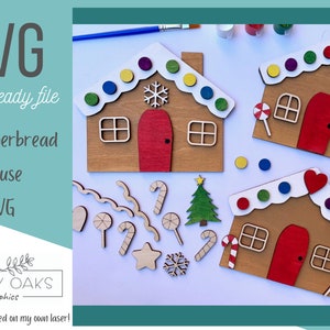 Gingerbread House diy Paint Kit SVG/ Gingerbread kit SVG / Christmas DIY Paint File/ Christmas diy svg / Christmas file /Glowforge svg