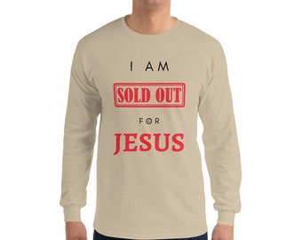 Agotado para la camisa de manga larga de jesús para hombres