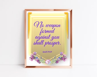 No se formó ningún arma contra ti, Isaías 54:17, Arte descargable de la pared