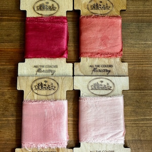 Sappanwood Dyed Silk Ribbon | Naturally Dyed Ribbon | Red Tones Silk Bouquet Ribbon