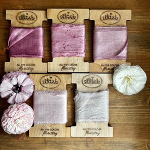 Lac Dyed Silk Ribbon | Naturally Dyed Ribbon | Berry Silk Bouquet Ribbon