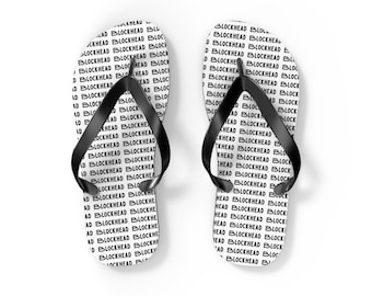 Nuevas sandalias tipo chanclas con estampado de texto Blockhead inspiradas en niños