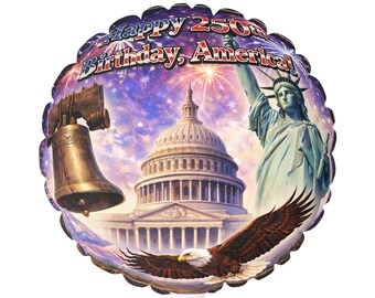 America's 250th Birthday Patriotic Fireworks Liberty Statue Balloon