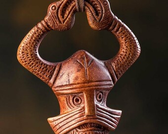 Kjeld Larsen Sterling Silver Viking Odin Mask Brooch Pin #0190