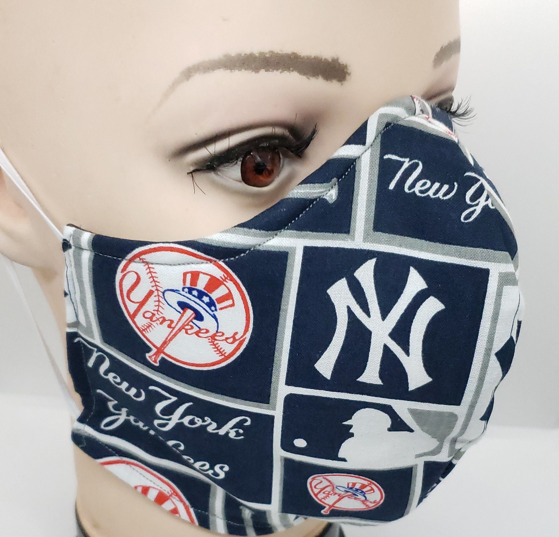 New York Yankees face masks 3 layer reversible 2sided Etsy