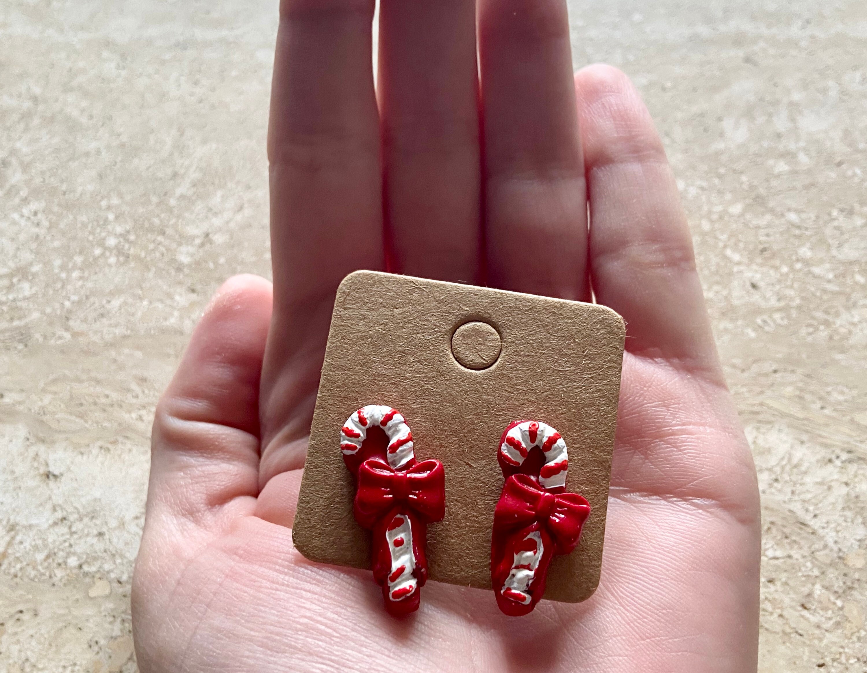 Candy Cane Stud Earrings / Christmas Earrings / Christmas Etsy