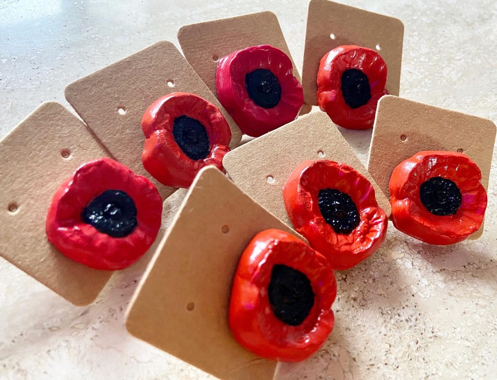 Poppy Pins / Remembrance Day Pins / Poppy Day Badges / Polymer Etsy