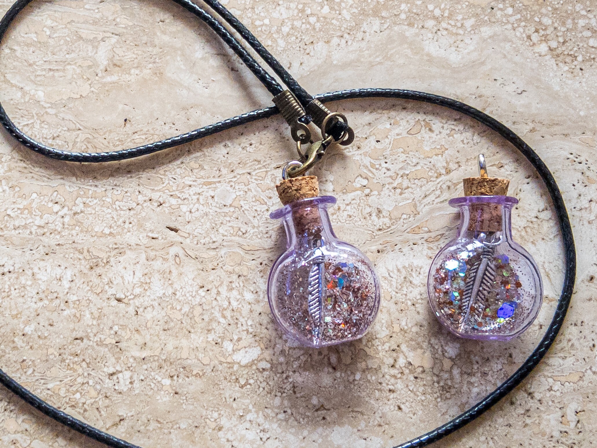 Mini Glass Bottle Pendants / Wish Bottle Pendants / Mini Glass Etsy