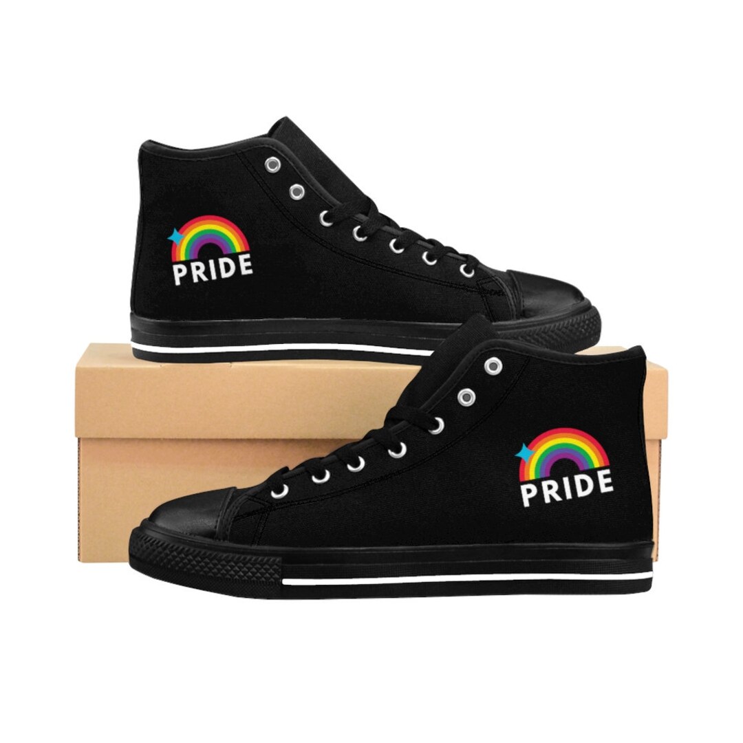 Pride Rainbow High-top Sneakers - Etsy