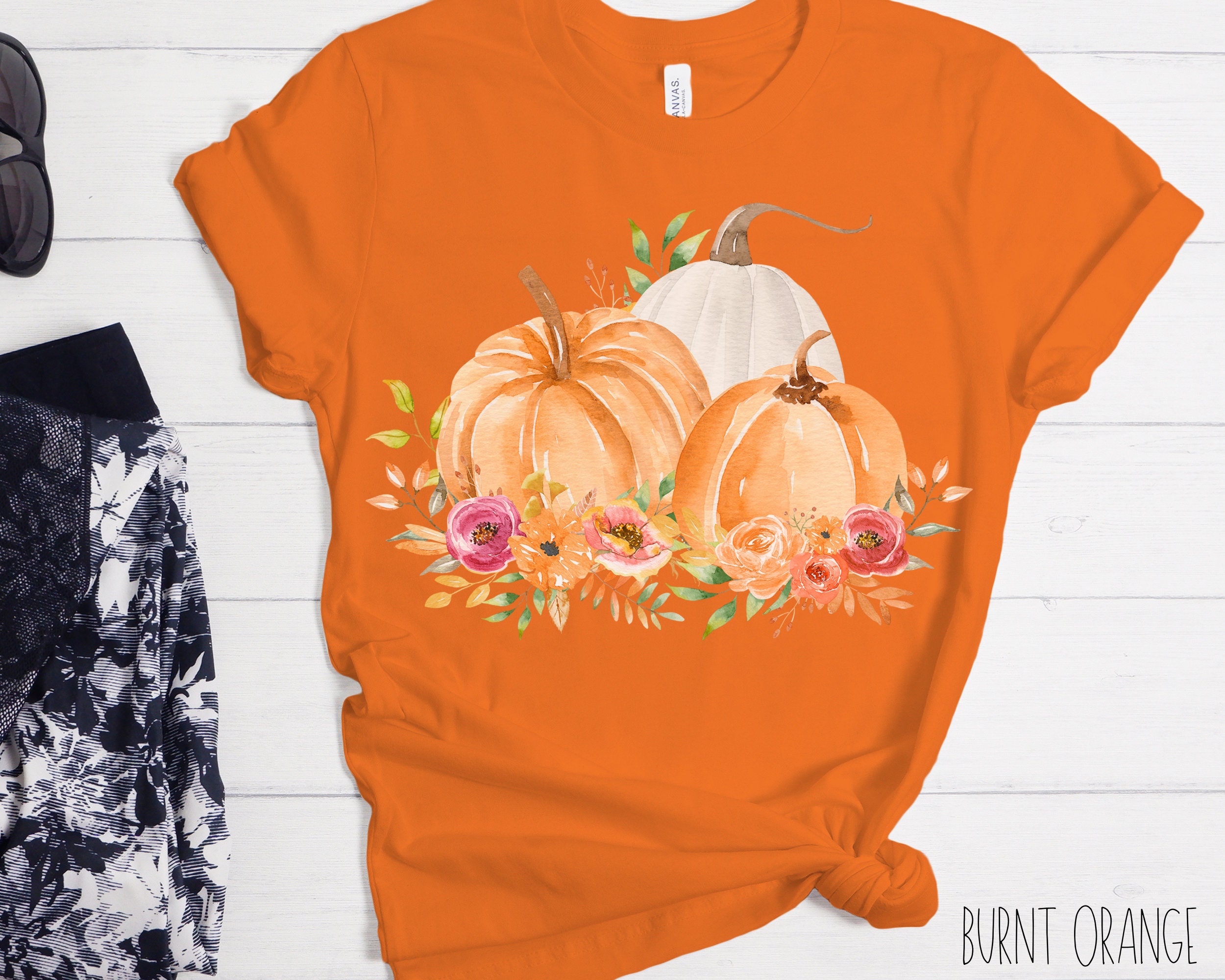 KIDDAD Women's Floral Pumpkin T-Shirt – Halloween & Fall Graphic Tee, Casual Short Sleeve Top In Dark Gray - View #6