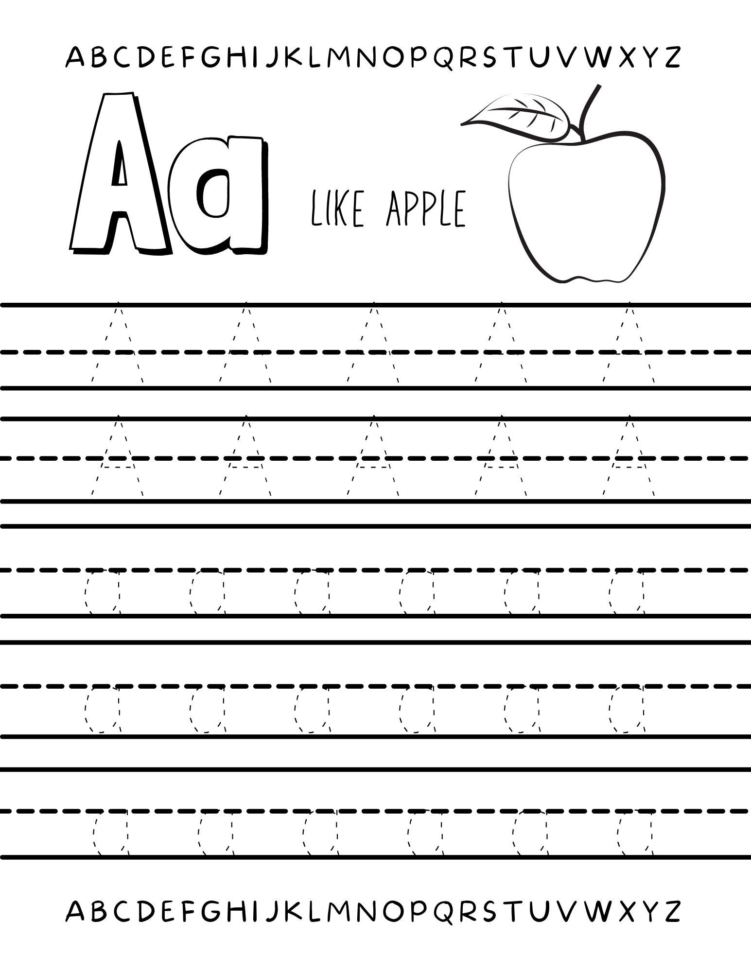26 Trace The Alphabet Worksheets Printable Letter Tracing | Etsy