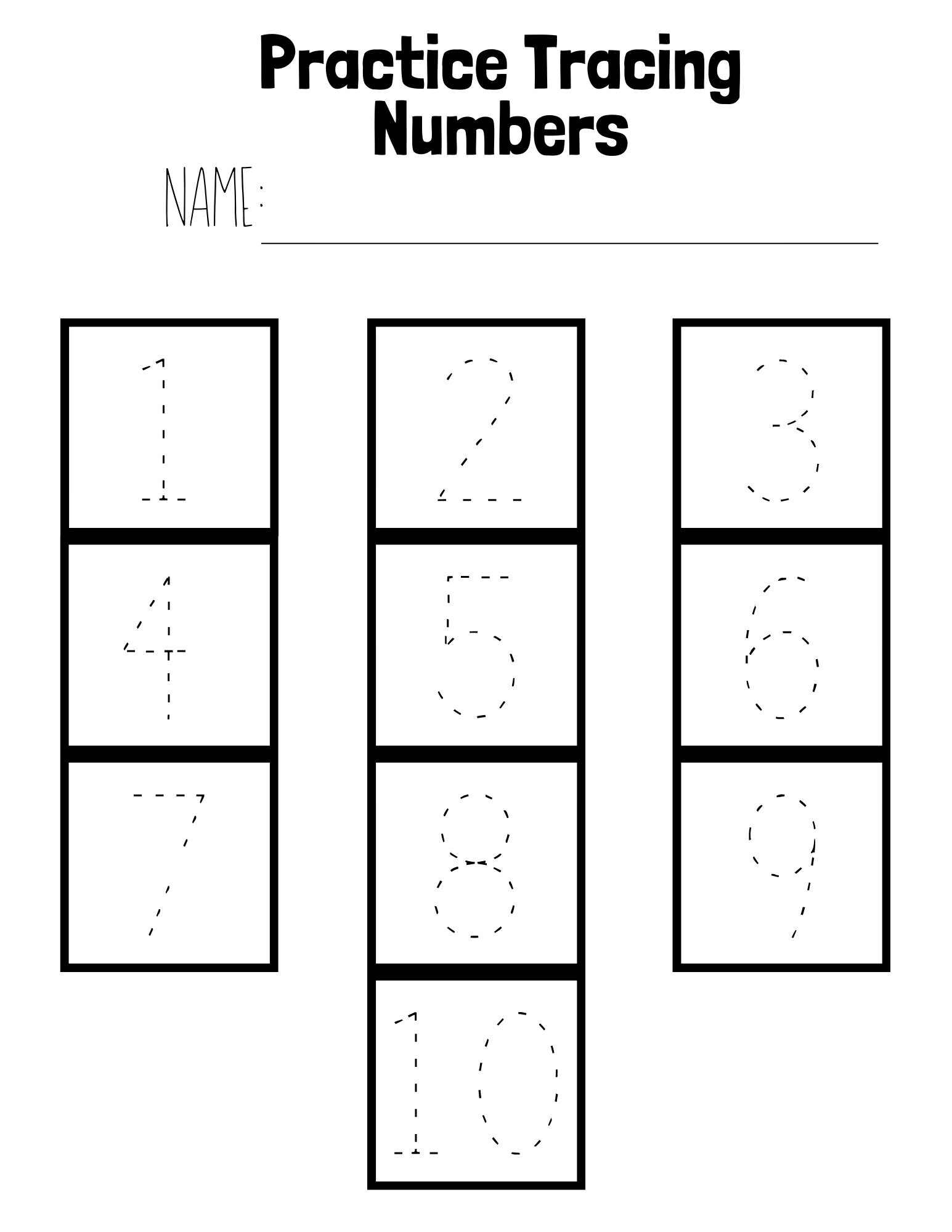 5 Trace The Number Printable Worksheets Easy Number Tracing | Etsy