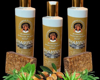 Ayurvedic Black Soap Shampoo| Hair Growth Shampoo| Thinning Hair Treatment| Handmade Shampoo| Alopecia Shampoo