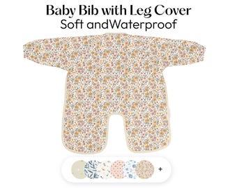 Waterproof Long Sleeve Baby Bib with Leg Cover: Easy Clean Toddler Smock