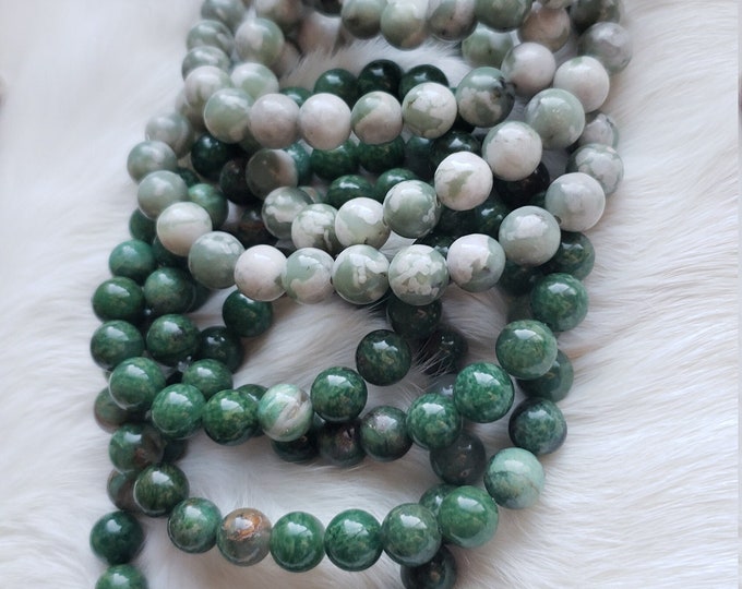 Peace and Harmony African Jade or Peace Jade Beaded Stretch Bracelet