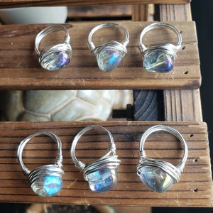Engel Aura Quarz Handgefertigt Wire Wrapped Ring