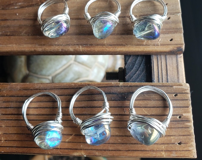 Angel Aura Quartz Handcrafted Wire Wrapped Ring