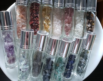 Crystal Chip Essential Oil Roller with Therapeutic Grade Essential Oil Options