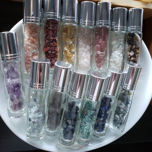 Crystal Chip Essential Oil Roller with Therapeutic Grade Essential Oil Options