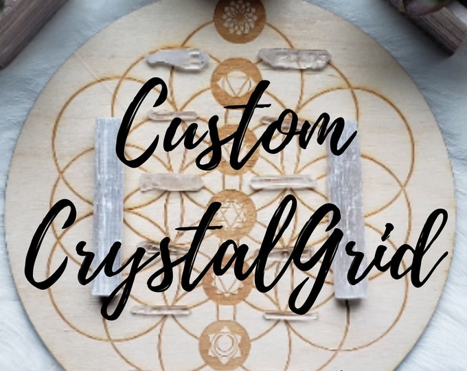 Custom Order Crystal Grid on Wooden Grid - Intuitive Grid by Alicia