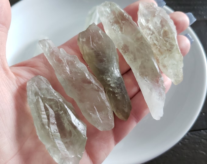 Prasiolite Green Amethyst Crystal Points