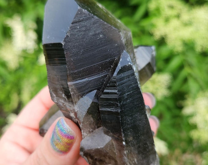 Smoky Quartz Point with Rainbow - Black Quartz Point - Smokey Quartz Specimen 1