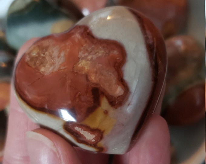 Colorful Polychrome Jasper Heart - Desert Jasper - Small Heart Random Selection