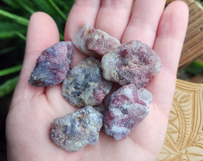 Lot of Raw Chunks of Unicorn Stone - Pink Mixed Mineral Specimen (Pink Tourmaline, Lepidolite, Quartz) Pegmatite Stone Unicorn Crystal