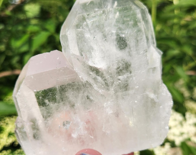 Large Chunky Clear Quartz Point Specimen - Twin Points - Raw Quartz Crystal Point #8