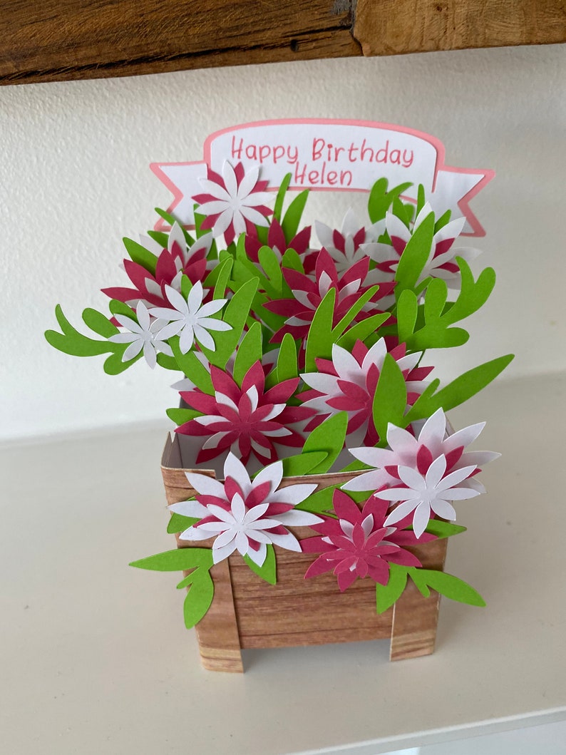 Pop up Flower Birthday Card Etsy