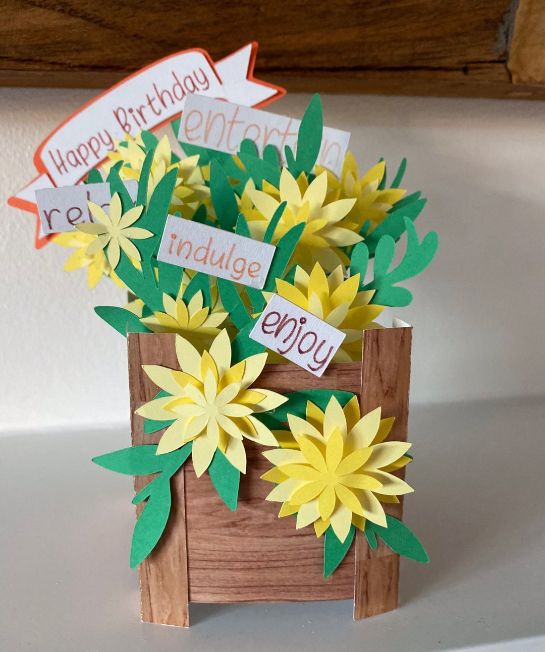 Pop up Flower Birthday Card Etsy