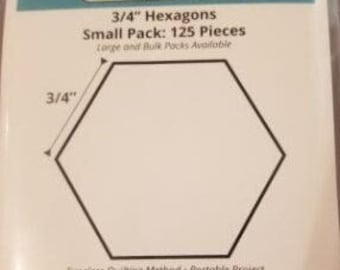 Papeles hexagonales de 3/4 de pulgada para patchwork inglés en paquete de 125 de Paper Pieces