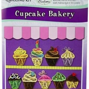 Cupcake Bakery Paper Quilling Kit includes several ways to decorate paper cupcakes by Quilled Creations
